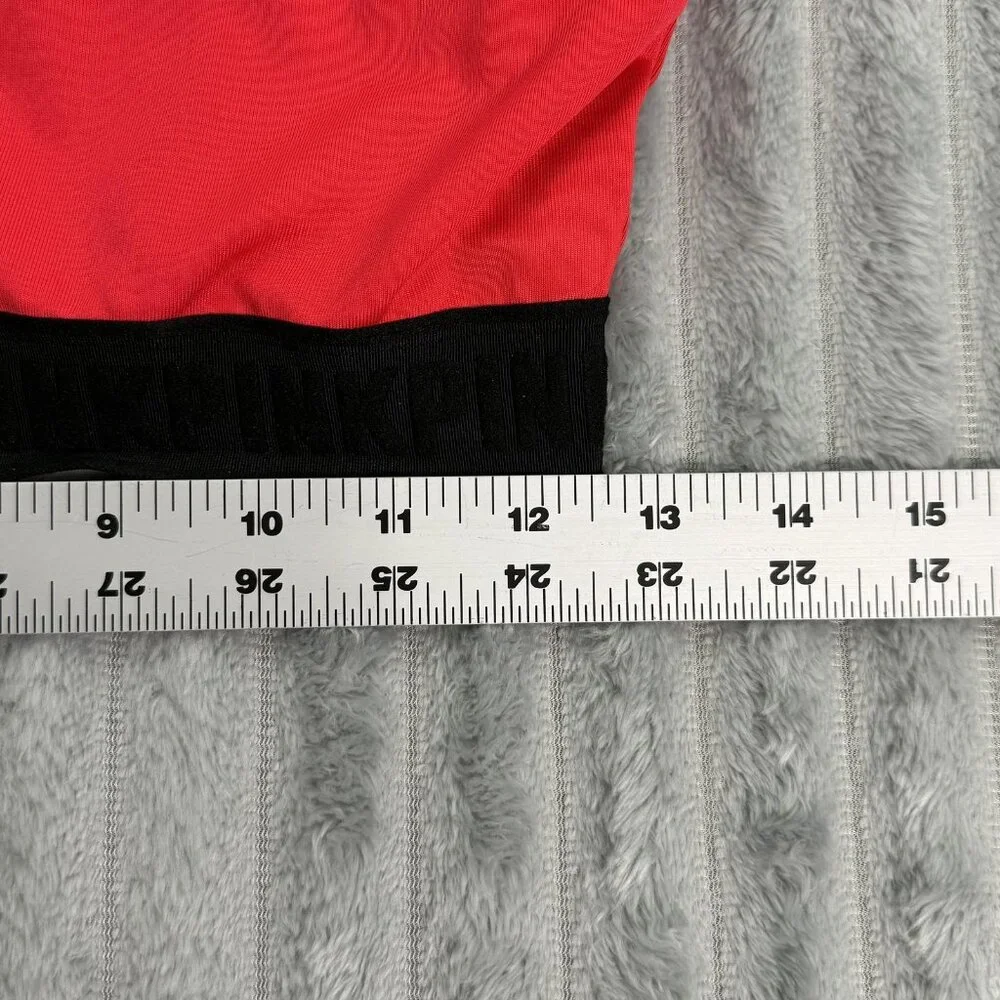 PINK Victoria's Secret Ultimate Sports Bra Womens L Red Black Logo Lined Workout
